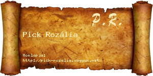 Pick Rozália névjegykártya